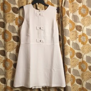 Maison Jules white sheath dress with bow detail